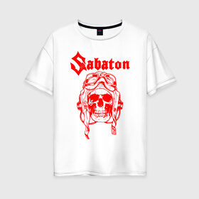 Женская футболка хлопок Oversize с принтом SABATON в Тюмени, 100% хлопок | свободный крой, круглый ворот, спущенный рукав, длина до линии бедер
 | sabaton | даниель муллбак | йоаким броден | крис рёланд | оскар монтелиус | пэр сундстрём | рикард сунден | сабатон | тоббе энглунд | томми юханссон | ханнес ван дал