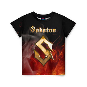 Детская футболка 3D с принтом SABATON в Тюмени, 100% гипоаллергенный полиэфир | прямой крой, круглый вырез горловины, длина до линии бедер, чуть спущенное плечо, ткань немного тянется | sabaton | skull | даниель муллбак | йоаким броден | крис рёланд | оскар монтелиус | пэр сундстрём | рикард сунден | сабатон | скелет | тоббе энглунд | томми юханссон | ханнес ван дал | черепа