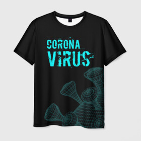 Мужская футболка 3D с принтом CORONAVIRUS. в Тюмени, 100% полиэфир | прямой крой, круглый вырез горловины, длина до линии бедер | coronavirus | plague inc | plague inc: evolved | вирус в китае | кнр | коронавирус | плагуе инк | плагуе инк: эволвед | эпидемия