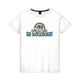 Женская футболка хлопок с принтом GO BULLDOGS в Тюмени, 100% хлопок | прямой крой, круглый вырез горловины, длина до линии бедер, слегка спущенное плечо | cw | go bulldogs | jughead | pop s | riverdale | vdgerir | ривердейл | сидаб