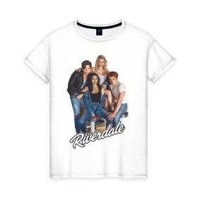 Женская футболка хлопок с принтом Riverdale heroes в Тюмени, 100% хлопок | прямой крой, круглый вырез горловины, длина до линии бедер, слегка спущенное плечо | go bulldogs | jughead | pop s | riverdale | vdgerir
