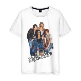 Мужская футболка хлопок с принтом Riverdale heroes в Тюмени, 100% хлопок | прямой крой, круглый вырез горловины, длина до линии бедер, слегка спущенное плечо. | go bulldogs | jughead | pop s | riverdale | vdgerir