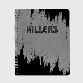 Тетрадь с принтом The Killers Logo в Тюмени, 100% бумага | 48 листов, плотность листов — 60 г/м2, плотность картонной обложки — 250 г/м2. Листы скреплены сбоку удобной пружинной спиралью. Уголки страниц и обложки скругленные. Цвет линий — светло-серый
 | brandon flowers | david keuning | killers | альтернативный рок | брэндон флауэрс | дэйв кенинг | инди рок | постпанк ривайвл | хартленд рок