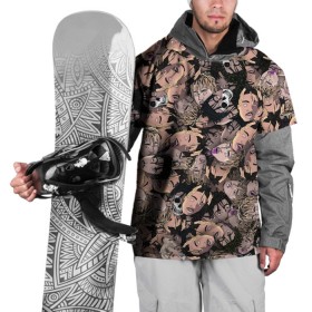 Накидка на куртку 3D с принтом Juice WRLD в Тюмени, 100% полиэстер |  | juice wrld | rap | raper | блевота | голова | лицо | паттерн | репер | рэп