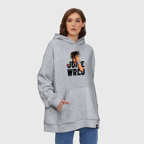 Худи SuperOversize хлопок с принтом Juice WRLD. в Тюмени, 70% хлопок, 30% полиэстер, мягкий начес внутри | карман-кенгуру, эластичная резинка на манжетах и по нижней кромке, двухслойный капюшон
 | eminem | godzilla | juice wrld | rap | американский рэпер | годзила | зарубежный реп | маршалл брюс мэтерс | музыка | реп | рэпер | эминем