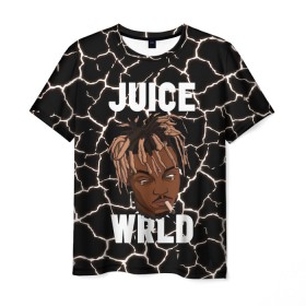 Мужская футболка 3D с принтом Juice WRLD. в Тюмени, 100% полиэфир | прямой крой, круглый вырез горловины, длина до линии бедер | eminem | godzilla | juice wrld | rap | американский рэпер | годзила | зарубежный реп | маршалл брюс мэтерс | музыка | реп | рэпер | эминем