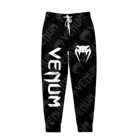 Мужские брюки 3D с принтом VENUM в Тюмени, 100% полиэстер | манжеты по низу, эластичный пояс регулируется шнурком, по бокам два кармана без застежек, внутренняя часть кармана из мелкой сетки | 