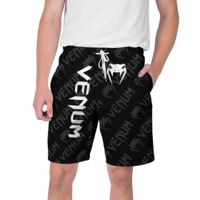 Мужские шорты 3D с принтом VENUM в Тюмени,  полиэстер 100% | прямой крой, два кармана без застежек по бокам. Мягкая трикотажная резинка на поясе, внутри которой широкие завязки. Длина чуть выше колен | 