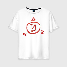 Женская футболка хлопок Oversize с принтом Angel Banishing Sigil в Тюмени, 100% хлопок | свободный крой, круглый ворот, спущенный рукав, длина до линии бедер
 | supernatural | vdzabma | сверхъестественное