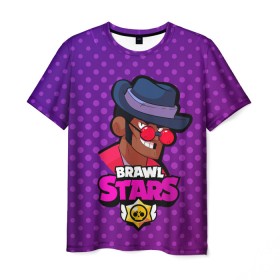 Мужская футболка 3D с принтом Brawl stars Брок в Тюмени, 100% полиэфир | прямой крой, круглый вырез горловины, длина до линии бедер | brawl | brawl stars | brawlstars | brawl_stars | jessie | бравл | бравлстарс | брок | ворон