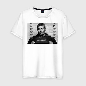 Мужская футболка хлопок с принтом Dean Winchester в Тюмени, 100% хлопок | прямой крой, круглый вырез горловины, длина до линии бедер, слегка спущенное плечо. | dean winchester | supernatural | vdzabma | дин винчестер | сверхъестественное