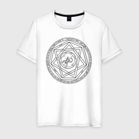 Мужская футболка хлопок с принтом Supernatural Heptagram в Тюмени, 100% хлопок | прямой крой, круглый вырез горловины, длина до линии бедер, слегка спущенное плечо. | supernatural | vdzabma | сверхъестественное
