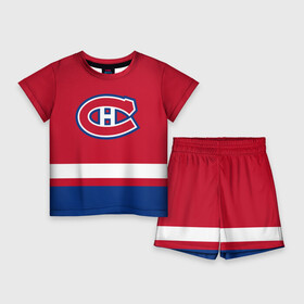 Детский костюм с шортами 3D с принтом Монреаль Канадиенс в Тюмени,  |  | canadiens | hockey | montreal | montreal canadiens | nhl | usa | канадиенс | монреаль | монреаль канадиенс | нхл | спорт | сша | хоккей | шайба