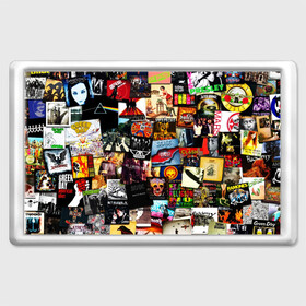 Магнит 45*70 с принтом Альбомы лучших РОК групп в Тюмени, Пластик | Размер: 78*52 мм; Размер печати: 70*45 | ac | beatles | clash | day | dc | floyd | green | korn | marshmello | music | nirvana | punk | rammstein | rock | sabaton | slayer | slipknot | toxic | альбом | альбомы | группы | лучшие | музыка | нирвана | рок