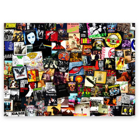 Поздравительная открытка с принтом Альбомы лучших РОК групп в Тюмени, 100% бумага | плотность бумаги 280 г/м2, матовая, на обратной стороне линовка и место для марки
 | ac | beatles | clash | day | dc | floyd | green | korn | marshmello | music | nirvana | punk | rammstein | rock | sabaton | slayer | slipknot | toxic | альбом | альбомы | группы | лучшие | музыка | нирвана | рок
