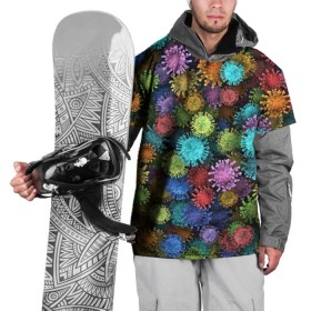 Накидка на куртку 3D с принтом Разноцветные вирусы в Тюмени, 100% полиэстер |  | Тематика изображения на принте: coronavirus | virus | вирус | врач | доктор | инфекция | коронавирус | медицина | паттерн | радуга