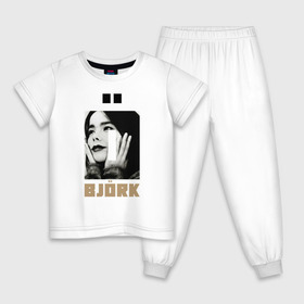 Детская пижама хлопок с принтом BJORK в Тюмени, 100% хлопок |  брюки и футболка прямого кроя, без карманов, на брюках мягкая резинка на поясе и по низу штанин
 | bjork | homogenic | music | pitchfork | utopia | vulnicura | бьорк