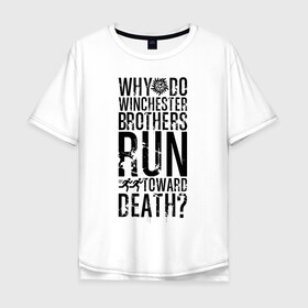 Мужская футболка хлопок Oversize с принтом Winchester Brothers в Тюмени, 100% хлопок | свободный крой, круглый ворот, “спинка” длиннее передней части | Тематика изображения на принте: supernatural | vdzabma | сверхъестественное