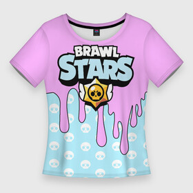 Женская футболка 3D Slim с принтом BRAWL STARS в Тюмени,  |  | 8 bit | android | brawl | brawl stars | clash | clash royale | game | leon | royale | sprout | stars | андроид | игра | кольт | леон | мобильные игры | спраут