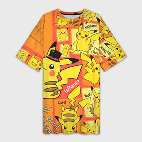 Платье-футболка 3D с принтом Pikachu в Тюмени,  |  | Тематика изображения на принте: game | pikachu | аниме | игры | манги | покемон