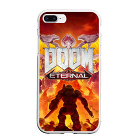 Чехол для iPhone 7Plus/8 Plus матовый с принтом DOOM Eternal в Тюмени, Силикон | Область печати: задняя сторона чехла, без боковых панелей | Тематика изображения на принте: doom eternal | esport | game | дорога в ад | дум | дум энтернал | игра | кибердемон | киберспорт | тир