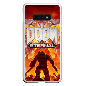 Чехол для Samsung S10E с принтом DOOM Eternal в Тюмени, Силикон | Область печати: задняя сторона чехла, без боковых панелей | Тематика изображения на принте: doom eternal | esport | game | дорога в ад | дум | дум энтернал | игра | кибердемон | киберспорт | тир