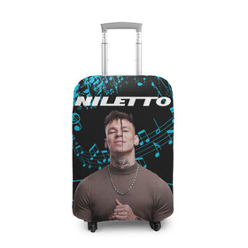 Чехол для чемодана 3D с принтом NILETTO. в Тюмени, 86% полиэфир, 14% спандекс | двустороннее нанесение принта, прорези для ручек и колес | niletto | rap | данила прытков | любимка | музыка | нилетто | певец | реп