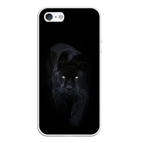 Чехол для iPhone 5/5S матовый с принтом Пантера в Тюмени, Силикон | Область печати: задняя сторона чехла, без боковых панелей | animal | animals | beast | black | cat | kitten | phanter | животное | животные | зверек | зверь | кот | котики | кошка | кошки | пантера | черная