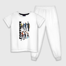 Детская пижама хлопок с принтом Fortnite в Тюмени, 100% хлопок |  брюки и футболка прямого кроя, без карманов, на брюках мягкая резинка на поясе и по низу штанин
 | 