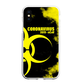 Чехол для iPhone XS Max матовый с принтом Coronavirus 2019 - nCoV в Тюмени, Силикон | Область печати: задняя сторона чехла, без боковых панелей | 2019   ncov | coronavirus | covid | covid 19 | ncov | virus | арт | биологическая опасность | болезнь | вирус | знак | карантин | корона | коронавирус | короновирус | мем | мой руки | оставайся дома | пандемия | помой руки