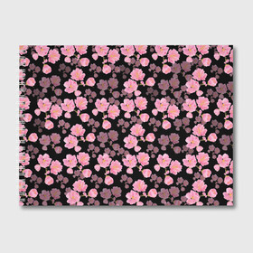 Альбом для рисования с принтом Цветок сакуры в Тюмени, 100% бумага
 | матовая бумага, плотность 200 мг. | весна | модная | сакура | цветок сакуры | цветок японии | японская вишня