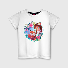 Детская футболка хлопок с принтом Фелисити Лис и Флик  в Тюмени, 100% хлопок | круглый вырез горловины, полуприлегающий силуэт, длина до линии бедер | enchantimals | детское | для девочек | зверюшки | игрушки | куклы | энчантималс