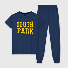 Женская пижама хлопок с принтом SOUTH PARK в Тюмени, 100% хлопок | брюки и футболка прямого кроя, без карманов, на брюках мягкая резинка на поясе и по низу штанин | south park | американская культура | американский мультсериал | колорадо | пародия | саус парк | саут парк | черный юмор | четыре мальчика | шоу | южный парк