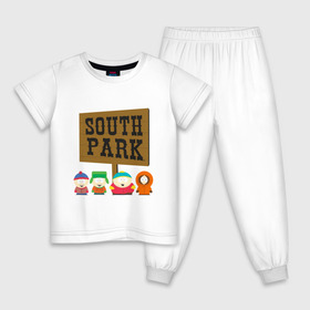 Детская пижама хлопок с принтом South Park. в Тюмени, 100% хлопок |  брюки и футболка прямого кроя, без карманов, на брюках мягкая резинка на поясе и по низу штанин
 | south park | американская культура | американский мультсериал | колорадо | пародия | саус парк | саут парк | черный юмор | четыре мальчика | шоу | южный парк