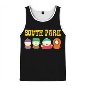 Мужская майка 3D с принтом South Park в Тюмени, 100% полиэстер | круглая горловина, приталенный силуэт, длина до линии бедра. Пройма и горловина окантованы тонкой бейкой | Тематика изображения на принте: south park | американская культура | американский мультсериал | колорадо | пародия | саус парк | саут парк | черный юмор | четыре мальчика | шоу | южный парк