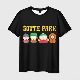 Мужская футболка 3D с принтом South Park. в Тюмени, 100% полиэфир | прямой крой, круглый вырез горловины, длина до линии бедер | south park | американская культура | американский мультсериал | колорадо | пародия | саус парк | саут парк | черный юмор | четыре мальчика | шоу | южный парк