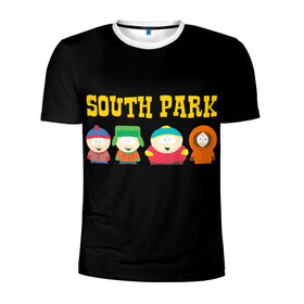 Мужская футболка 3D спортивная с принтом South Park. в Тюмени, 100% полиэстер с улучшенными характеристиками | приталенный силуэт, круглая горловина, широкие плечи, сужается к линии бедра | Тематика изображения на принте: south park | американская культура | американский мультсериал | колорадо | пародия | саус парк | саут парк | черный юмор | четыре мальчика | шоу | южный парк