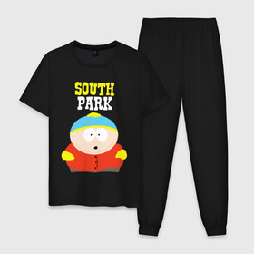 Мужская пижама хлопок с принтом SOUTH PARK. в Тюмени, 100% хлопок | брюки и футболка прямого кроя, без карманов, на брюках мягкая резинка на поясе и по низу штанин
 | Тематика изображения на принте: south park | американская культура | американский мультсериал | колорадо | пародия | саус парк | саут парк | черный юмор | четыре мальчика | шоу | южный парк