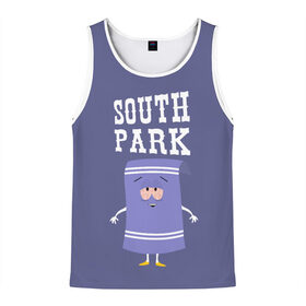 Мужская майка 3D с принтом South Park Полотенчико в Тюмени, 100% полиэстер | круглая горловина, приталенный силуэт, длина до линии бедра. Пройма и горловина окантованы тонкой бейкой | south park | баттерс | кайл | кени | кеннет | кенни | мультик | саус парк | стэнли | эрик | южный парк
