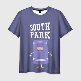 Мужская футболка 3D с принтом South Park Полотенчико в Тюмени, 100% полиэфир | прямой крой, круглый вырез горловины, длина до линии бедер | south park | баттерс | кайл | кени | кеннет | кенни | мультик | саус парк | стэнли | эрик | южный парк