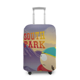 Чехол для чемодана 3D с принтом South Park Картмен в Тюмени, 86% полиэфир, 14% спандекс | двустороннее нанесение принта, прорези для ручек и колес | south park | баттерс | кайл | картмен | кени | кеннет | кенни | мультик | саус парк | стэнли | эрик | южный парк
