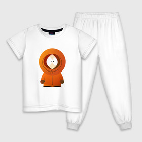 Детская пижама хлопок с принтом ЮЖНЫЙ ПАРК в Тюмени, 100% хлопок |  брюки и футболка прямого кроя, без карманов, на брюках мягкая резинка на поясе и по низу штанин
 | Тематика изображения на принте: kenny | south park | кенни | мультфильмы | саус парк | южный парк