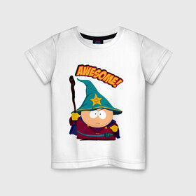 Детская футболка хлопок с принтом CARTMAN в Тюмени, 100% хлопок | круглый вырез горловины, полуприлегающий силуэт, длина до линии бедер | Тематика изображения на принте: animation | cartman | colorado | eric | gangsta | hip hop | kenny | n.w.a | san | south park | usa | волшебник | жесть | картман | магия | мультфильмы | шикарно | эрик | южный парк