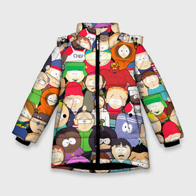 Зимняя куртка для девочек 3D с принтом South Park персонажи в Тюмени, ткань верха — 100% полиэстер; подклад — 100% полиэстер, утеплитель — 100% полиэстер. | длина ниже бедра, удлиненная спинка, воротник стойка и отстегивающийся капюшон. Есть боковые карманы с листочкой на кнопках, утяжки по низу изделия и внутренний карман на молнии. 

Предусмотрены светоотражающий принт на спинке, радужный светоотражающий элемент на пуллере молнии и на резинке для утяжки. | Тематика изображения на принте: park | south | south park | брофловски | герои | кайл | картман | кени | марж | они убили кени | парк | персонажи | ренди | рэнди | сволочи | стен | стэнн | южный | южный парк