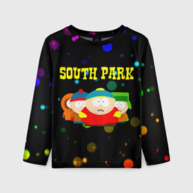 Детский лонгслив 3D с принтом South Park. в Тюмени, 100% полиэстер | длинные рукава, круглый вырез горловины, полуприлегающий силуэт
 | south park | американская культура | американский мультсериал | колорадо | пародия | саус парк | саут парк | черный юмор | четыре мальчика | шоу | южный парк