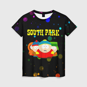 Женская футболка 3D с принтом South Park. в Тюмени, 100% полиэфир ( синтетическое хлопкоподобное полотно) | прямой крой, круглый вырез горловины, длина до линии бедер | south park | американская культура | американский мультсериал | колорадо | пародия | саус парк | саут парк | черный юмор | четыре мальчика | шоу | южный парк