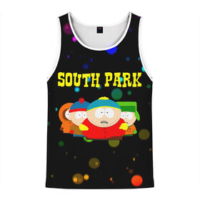 Мужская майка 3D с принтом South Park в Тюмени, 100% полиэстер | круглая горловина, приталенный силуэт, длина до линии бедра. Пройма и горловина окантованы тонкой бейкой | Тематика изображения на принте: south park | американская культура | американский мультсериал | колорадо | пародия | саус парк | саут парк | черный юмор | четыре мальчика | шоу | южный парк