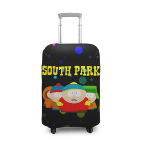 Чехол для чемодана 3D с принтом South Park. в Тюмени, 86% полиэфир, 14% спандекс | двустороннее нанесение принта, прорези для ручек и колес | south park | американская культура | американский мультсериал | колорадо | пародия | саус парк | саут парк | черный юмор | четыре мальчика | шоу | южный парк