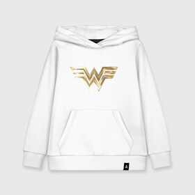 Детская толстовка хлопок с принтом Wonder Woman logo в Тюмени, 100% хлопок | Круглый горловой вырез, эластичные манжеты, пояс, капюшен | Тематика изображения на принте: 1984 | cheetah | dc comics | diana prince | wonder women | ww84 | антиопа | вандер вумен | галь гадот | гепарда | диана принс | стив тревор | чудо женщина