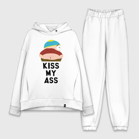 Женский костюм хлопок Oversize с принтом KISS MY ASS в Тюмени,  |  | cartman | kenny | park | south | southpark | картман | кенни | мульт | мультик | парк | персонаж | персонажи | сериал | южный